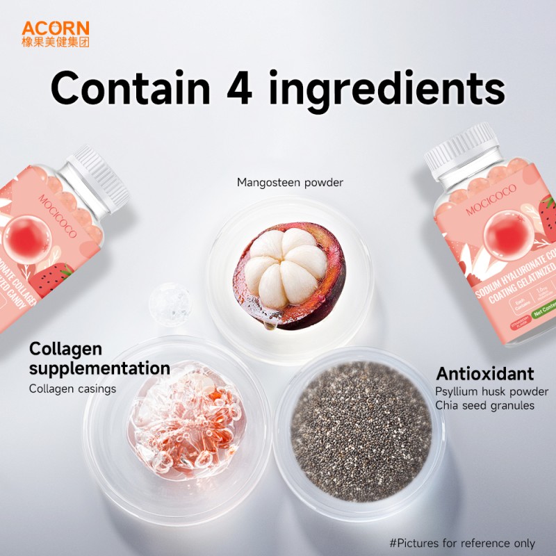 Vegan Collagen Gummies Edible Collagen Hyaluronic Acid Collagen Gummies Candy Women Health Beauty Skin Whitening Care Gummies