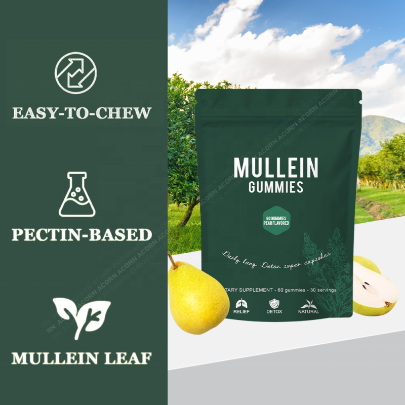 ACORN Lungs Wellness Pear Flavor Support Mullein Leaf Herbal Extract Gummy Supplement Mullein Gummies