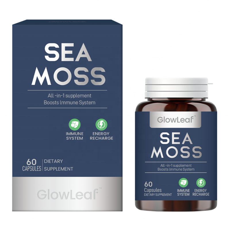 GlowLeaf Sea Moss Capsules OEM Supplement Manufacturer Organic Sea Moss Extract Natural Sea Moss Capsules