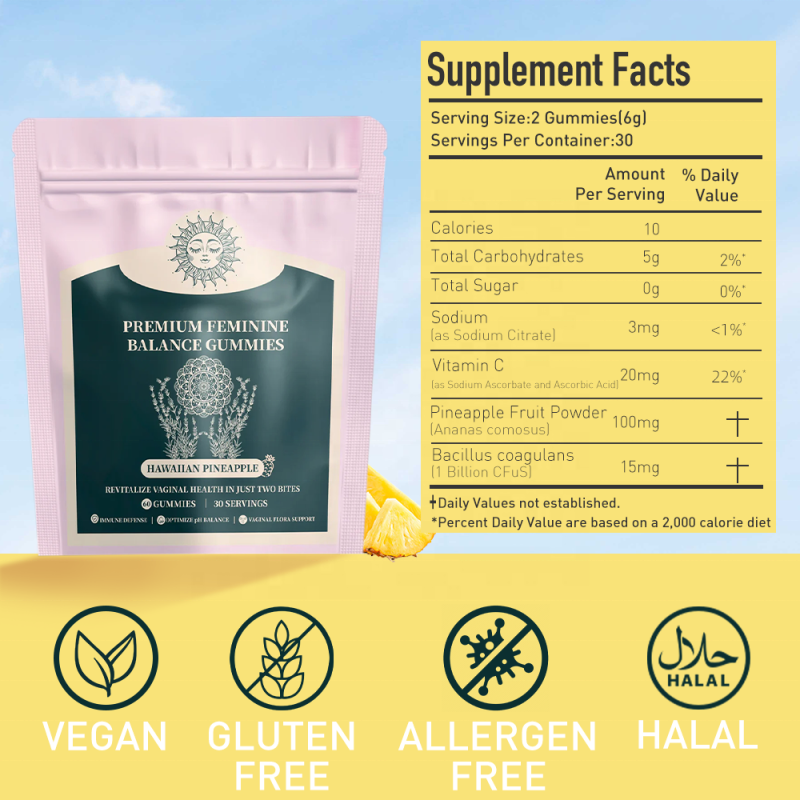 ACORN Gummies Probiotics Female PH Balance Gummy Candy Intimate Health Feminine Balance Gummies