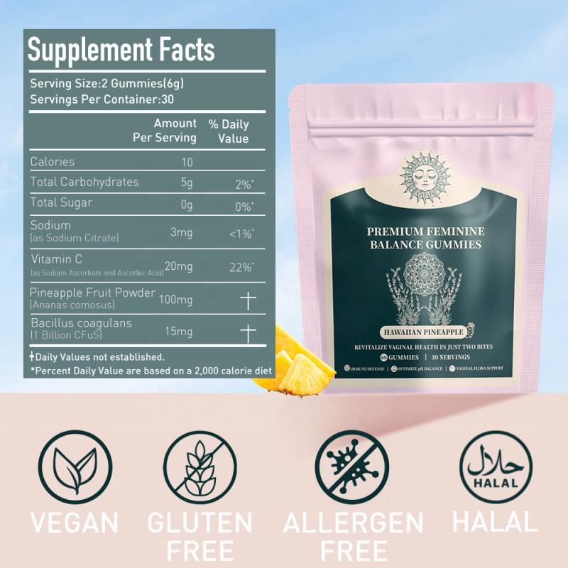 ACORN Wholesale Sugar Free Vaginal Probiotics Gummies for Woman Premium Feminine Balance Gummies