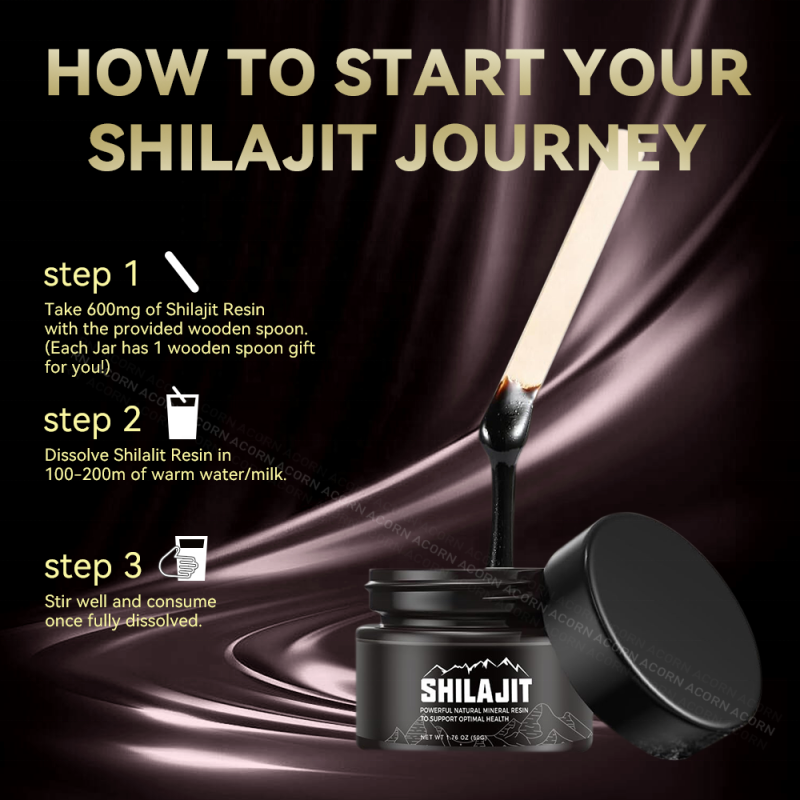 ACORN OEM/ODM Naturel Himalayan Shilajit Resin 60% Fulvic Acid Energy Muscle Support Pure Shilajit Resin