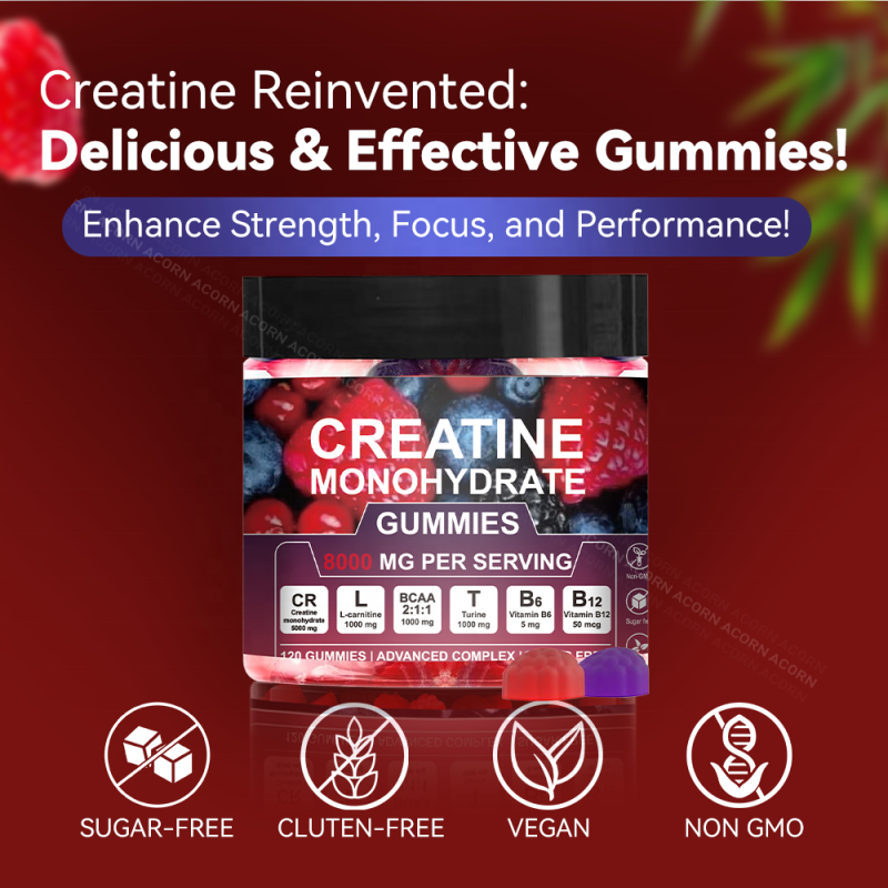ACORN Creatine Gummy Strawberry Blueberry Flavor Endurance Enhancement Gummies Supplement Muscle Support Creatine Gummies