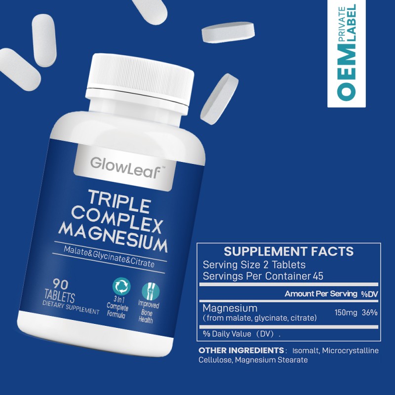 ACORN Private Label Magnesium Tablet Dietary Supplement 90 Count Muscle Heart Bone Nerve Healthy Support Magnesium Supplements