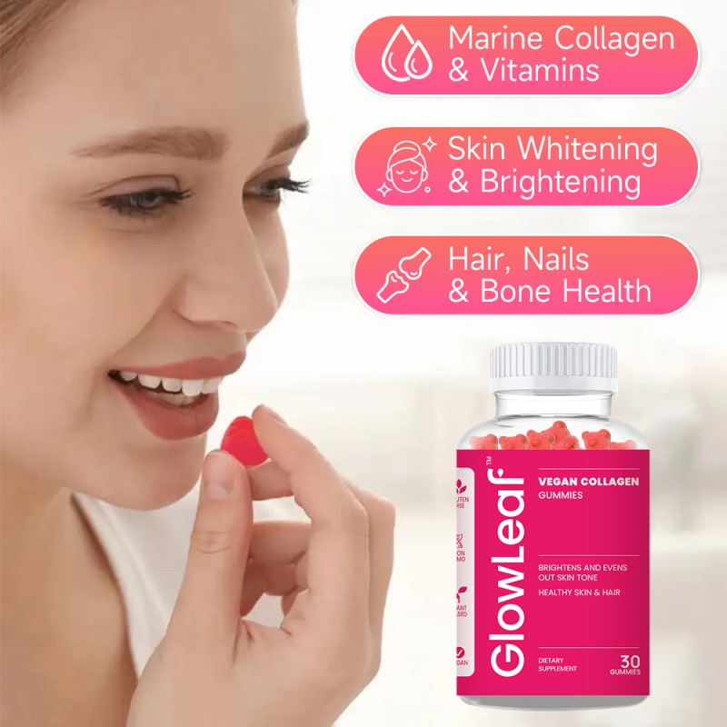 GlowLeaf Vegan Collagen Gummy Supplement Health for Skin Hair Nail Beauty Collagen Gummies
