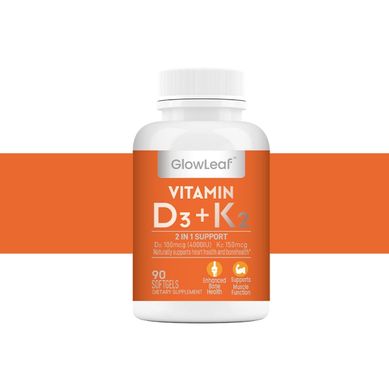 ACORN OEM 90pcs Strong Bone Vitamin D3 Vitamin K2 Softgel Capsules 4000 IU Per Serving Natural Ingredients Softgel