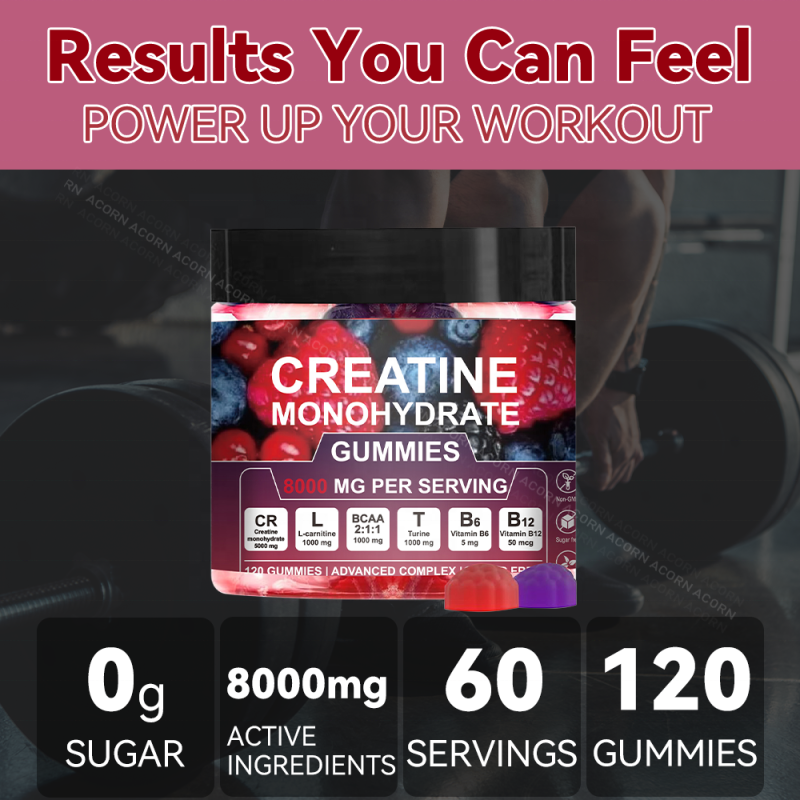 ACORN OEM Wholesale Creatine Monohydrate Gummy Sugar Free 8000mg Private Label Creatine Gummies Supplement