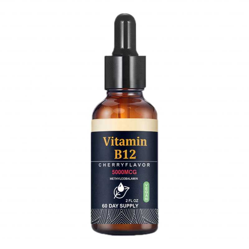 ACORN Private Label Cherry Flavor Vitamin B12 Supplements Vegan  Brain Health Energy Support 60ml Vitamin B12 Liquid Drops