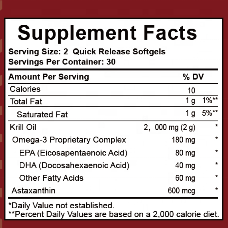 Acorn OEM 2000mg Omega-3 Astaxanthin Soft Gel Antioxidant EPA DHA Heart Joint Support Antarctic Krill Oil Softgels