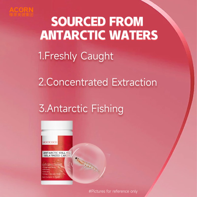 ACORN OEM Krill Oil Capsules Enhance Immunity Support Heart Health Hyaluronic Acid Fish Oil Omega 3 Krill Oil Softgel Capsules