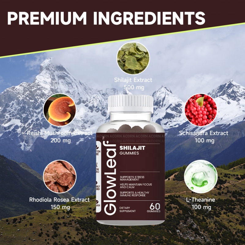 GlowLeaf Shilajite Gummies Private Label Pure Shilajit Gummies Shilajit Gummies Organic