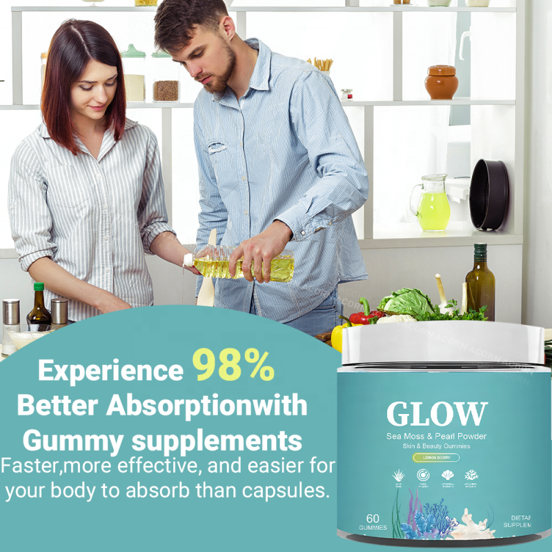 ACORN OEM/ODM Private Label Immune Support Glow Seamoss Candy Gummy Supplement Overall Health Complex Vitamin Sea Moss Gummies