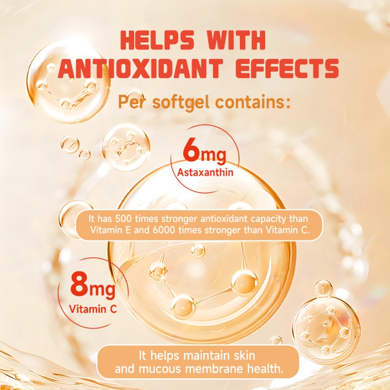 OEM Astaxanthin Softgel Skin Whitening Capsules Natural Astaxanthin Oil Dietary Supplements 12mg Astaxanthin Capsule