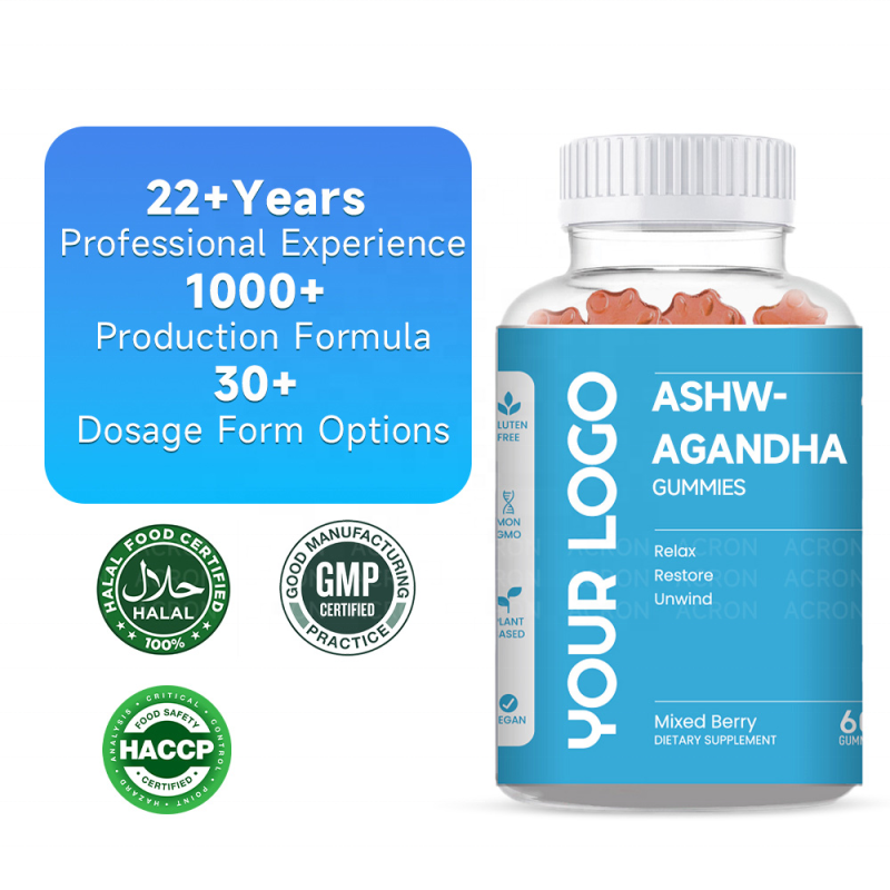 GlowLeaf Ashwagandha Extract Gummy with Vitamin D Vegan Ashwagandha Gummies Supplement