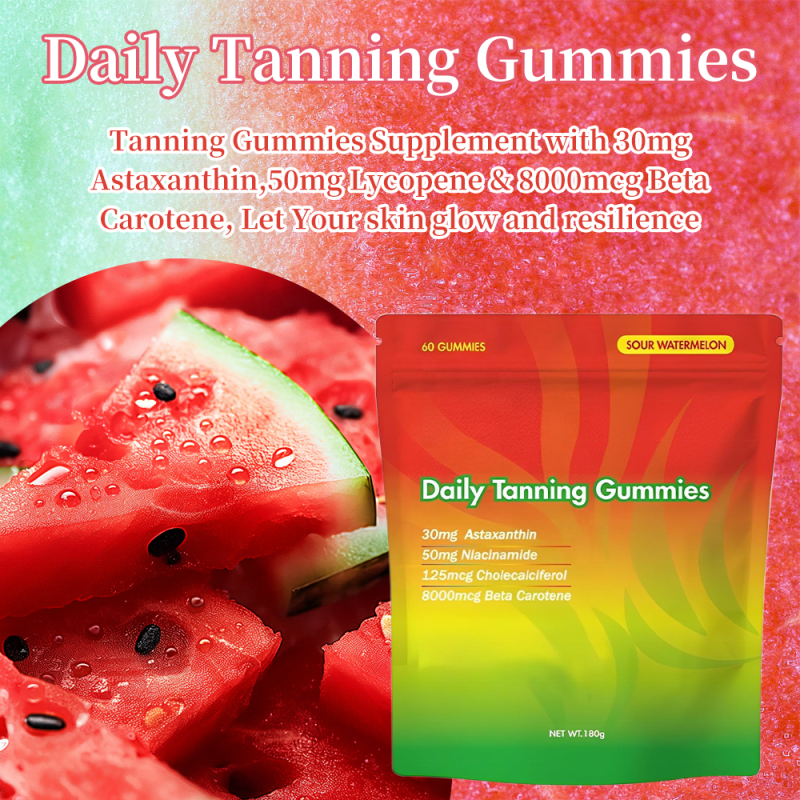 ACORN Women Daily Tanning Supplement Gummy Candy Watermelon Flavor  Lycopene Astaxathin Tanning Gummies