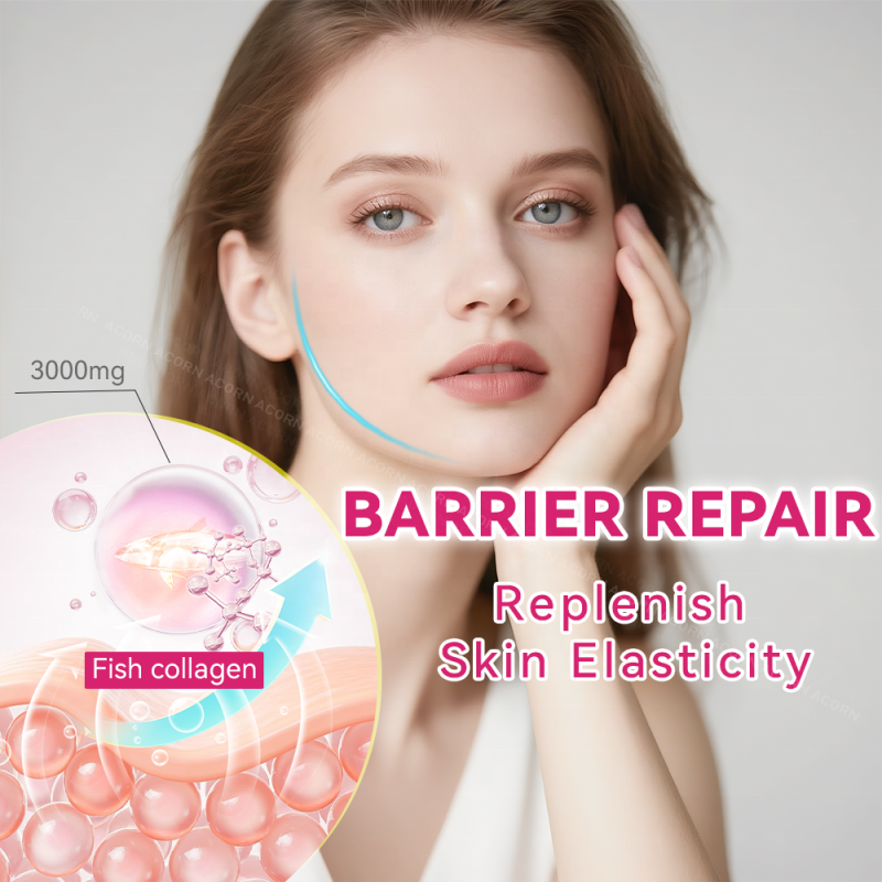 GlowLeaf OEM ODM Collagen Supplement Marine Collagen Powder Drink Sachet for Skin Whitening L-glutathione Collagen Powder