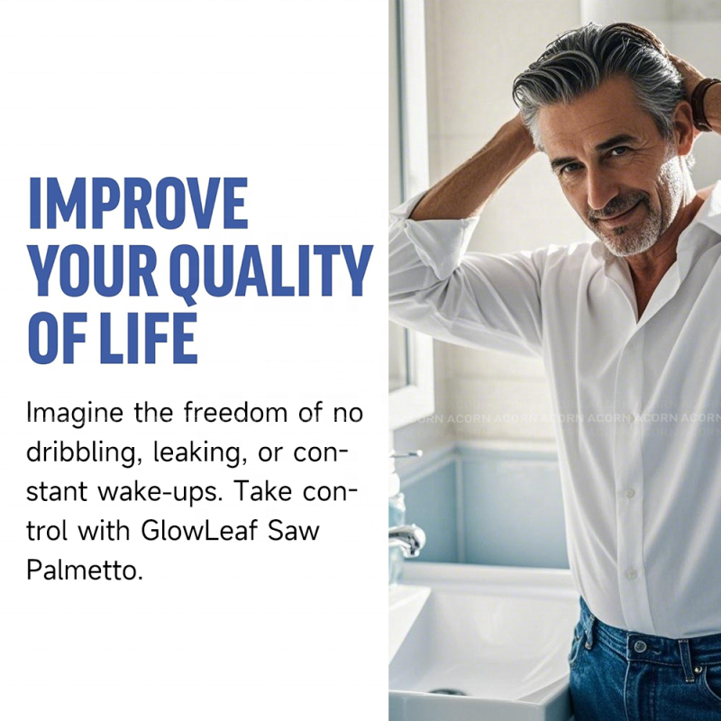 Glowleaf Saw Palmetto Soft Gel Capsules Herbal Supplements Capsule Saw Palmetto Capsules for Men