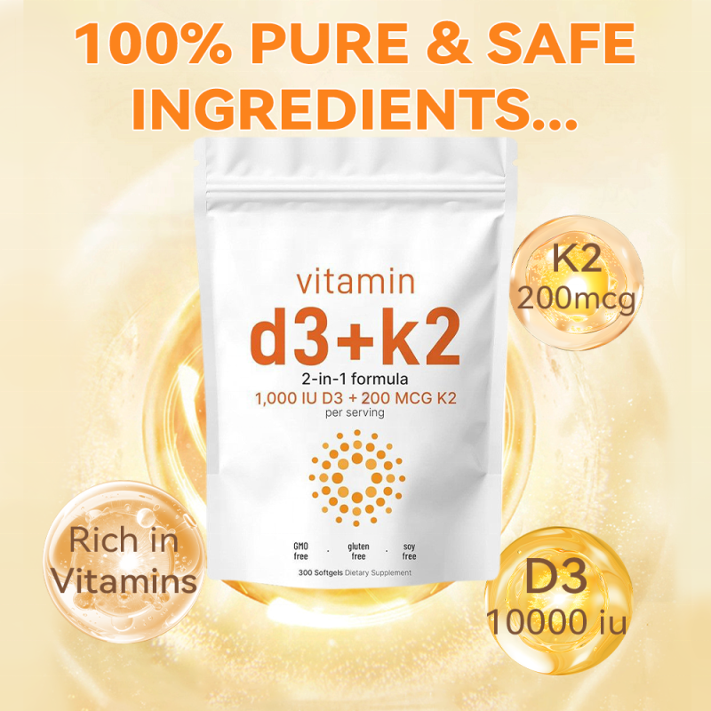 ACORN Multi Vitamin D3k2 Supplement Capsules Softgel with Coconut Oil Strong Joint Support Calcium Vitamin D3 K2 Softgel Capsule