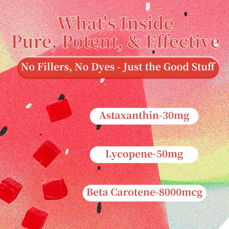 ACORN Women Daily Tanning Supplement Gummy Candy Watermelon Flavor  Lycopene Astaxathin Tanning Gummies