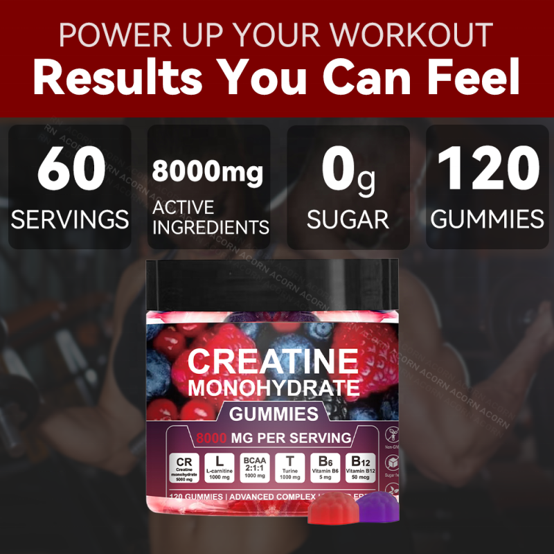 ACORN Creatine Gummy Strawberry Blueberry Flavor Endurance Enhancement Gummies Supplement Muscle Support Creatine Gummies