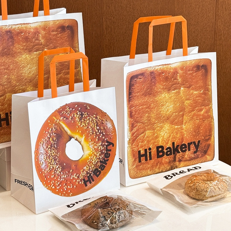 Bakery Kraft Paper Bags Factory - OEM Commercial Handheld Recyclable Custom Logo