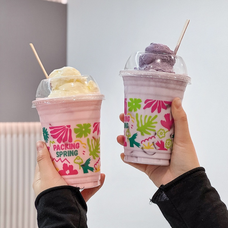 PET Single Wall Cup Factory - OEM Custom Printed Logo 24OZ for Cold Drinks