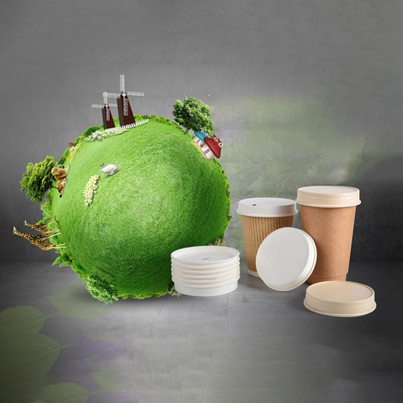 Paper Lids Factory - OEM New Biodegradable Compostable Logo Printed Cover