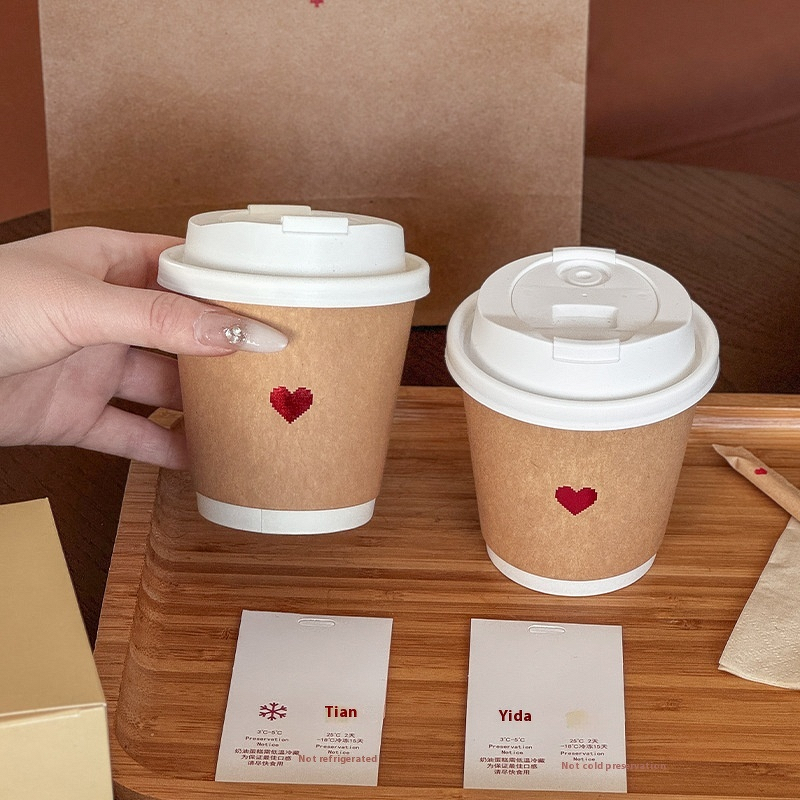 Kraft Paper Coffee Cup Manufacturer - OEM Internet Celebrity Single Wall Disposable