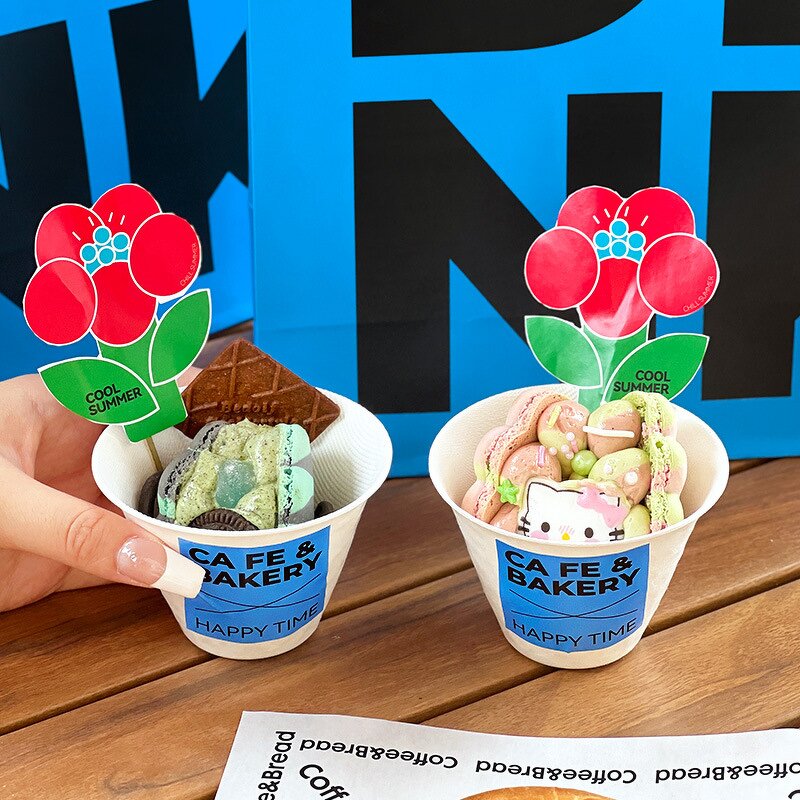 Frozen Yogurt Bowl Manufacturer - OEM Custom Logo White Eco-Friendly 3oz Double