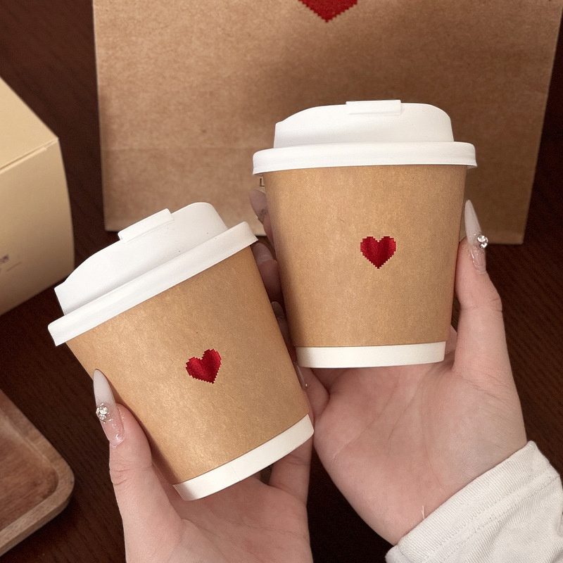 Kraft Paper Coffee Cup Manufacturer - OEM Internet Celebrity Single Wall Disposable