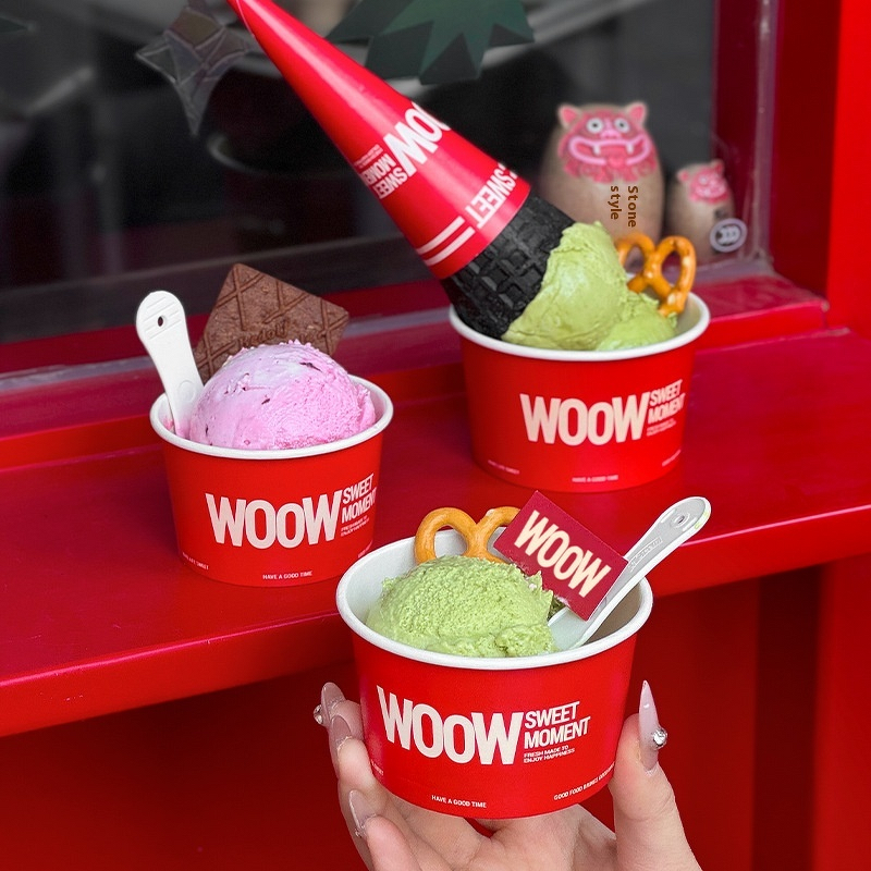 Ice Cream Paper Bowls Supplier - OEM Trendy Single Wall Kraft Takeaway Cups