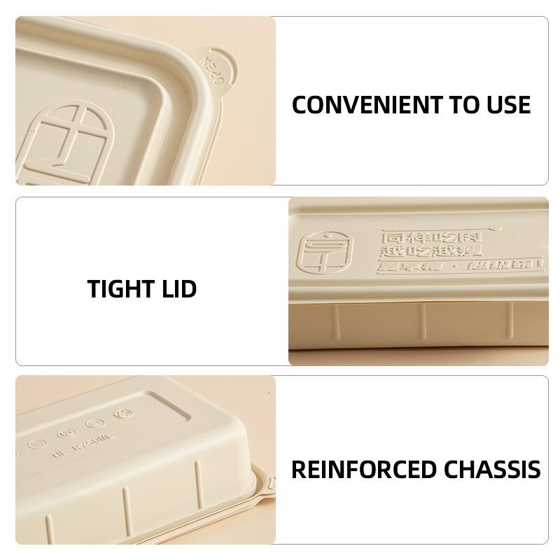 Eco-friendly Lunch Box Factory - OEM Customized Square Degradable Salad Box