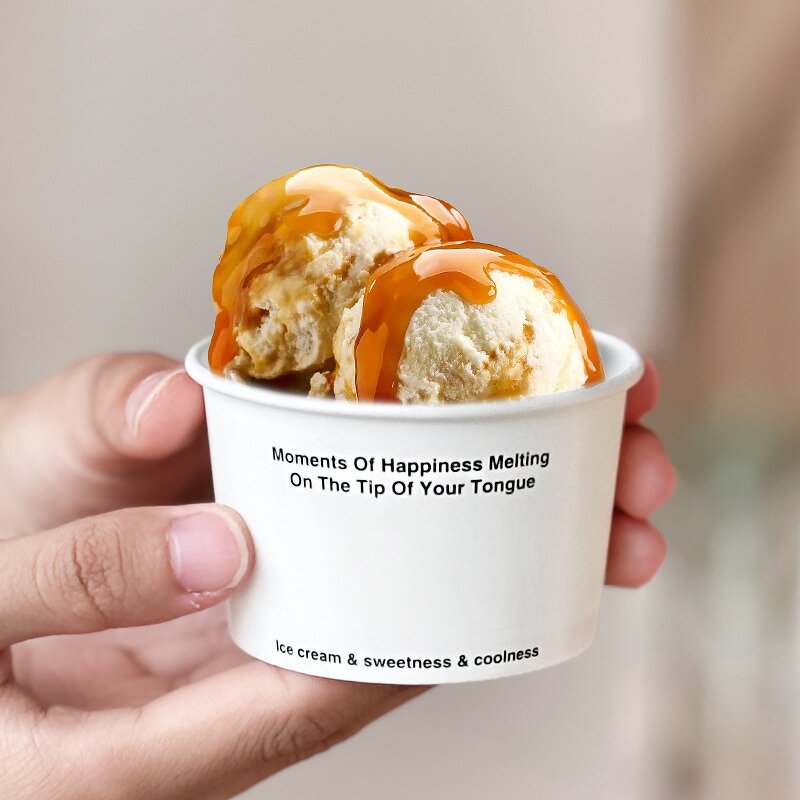 Frozen Yogurt Cup Supplier - OEM Limon 3-5oz Custom Logo Printing Paper