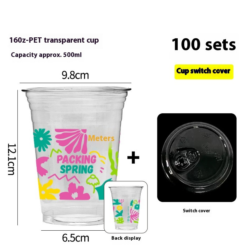 PET Single Wall Cup Factory - OEM Custom Printed Logo 24OZ for Cold Drinks