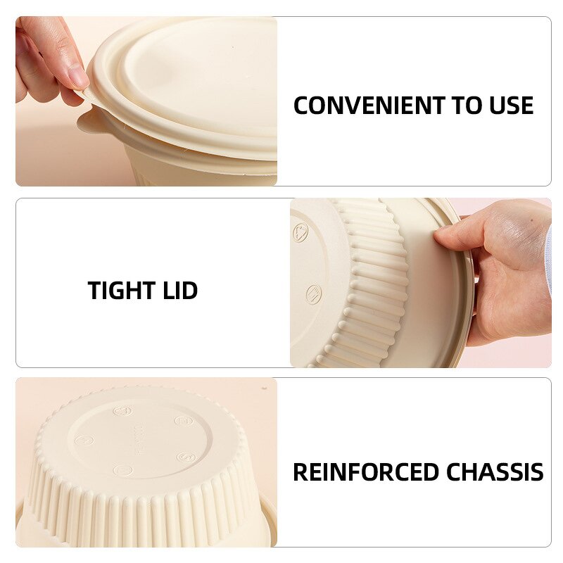 Corn Starch Bowls Manufacturer - OEM Wholesale Round Disposable Noodles Soup Bowls