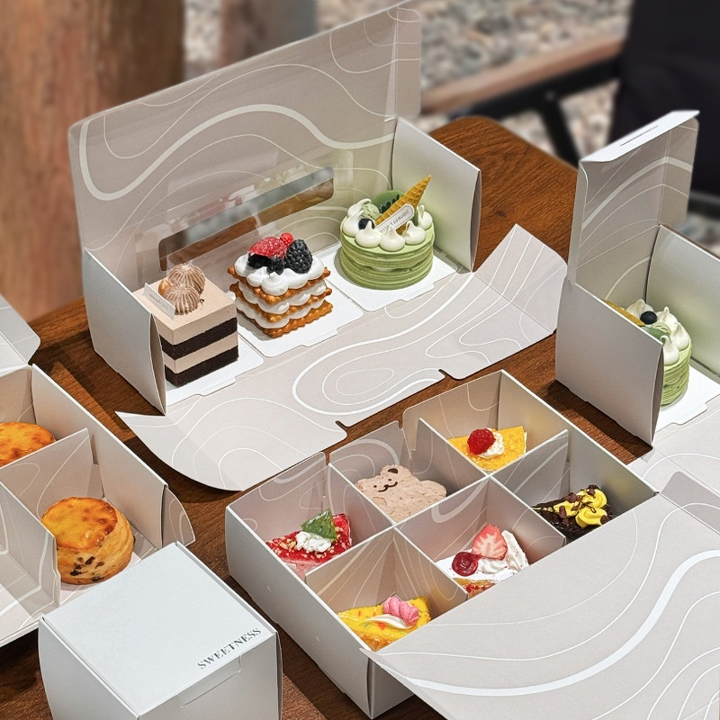 Silver Egg Tart Packaging Supplier - OEM Exquisite French Puff Dessert Folders