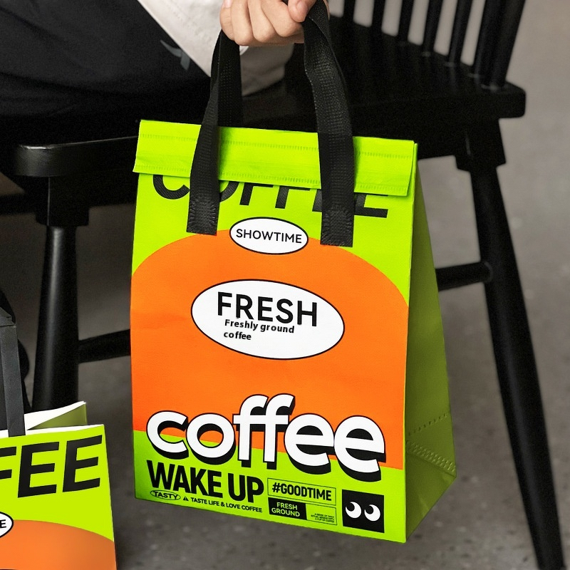 Double Cup Packaging Bag Factory - OEM Custom Printed Logo Non-Woven Beverage