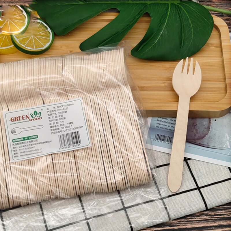Wooden Fork Spoon Supplier - OEM 160mm Environmentally Friendly Degradable
