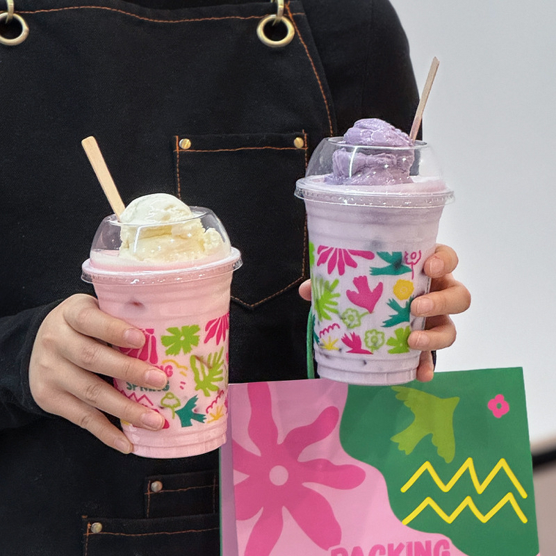 PET Single Wall Cup Factory - OEM Custom Printed Logo 24OZ for Cold Drinks