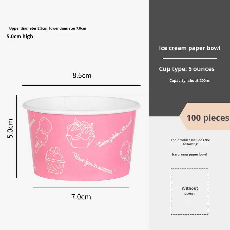 Ice Cream Paper Cup Factory - OEM 200ml Biodegradable Stamping Dessert Bowls