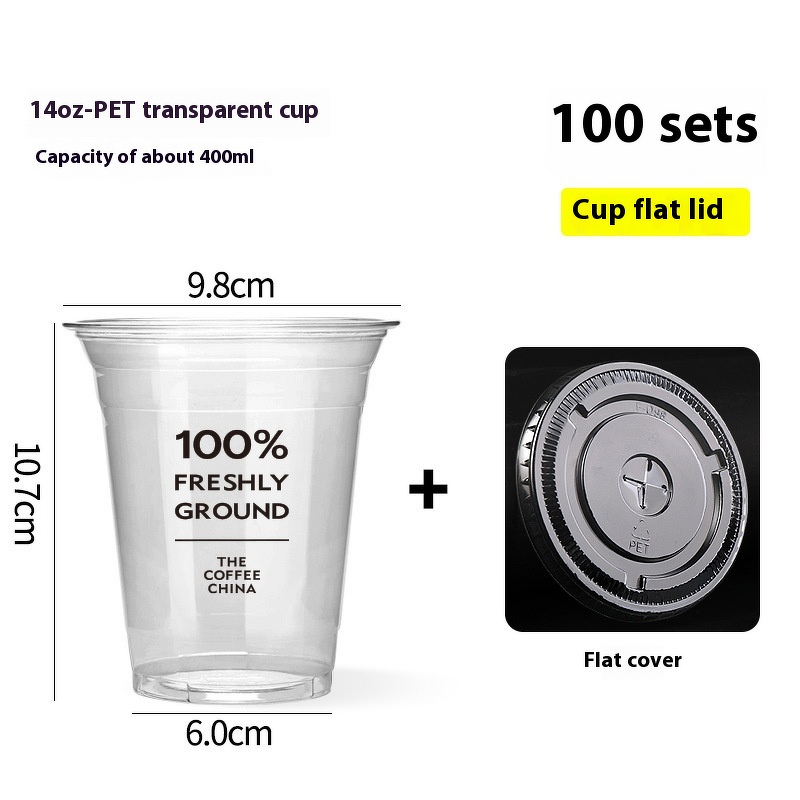 PET Plastic Cup Supplier - OEM Customizable 14OZ Single Wall Cup Lid Cold Drinks