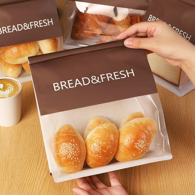 White Cardboard Bag Supplier - OEM 450g Kraft Paper Self-Sealing Food Packaging