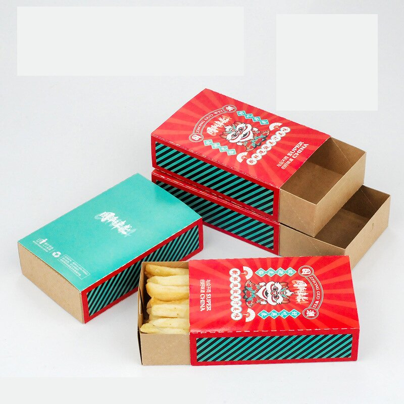 Cone French Fries Box Factory - OEM New Design Take Away Baking Popcorn Box