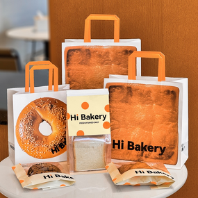 Bakery Paper Bags Supplier - OEM Commercial Handheld Kraft Screen Printed Custom