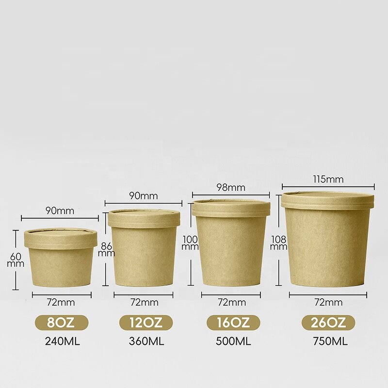 Eco Lunch Boxes Supplier - OEM 750-1300ml Kraft Paper Salad Bowl with Lid