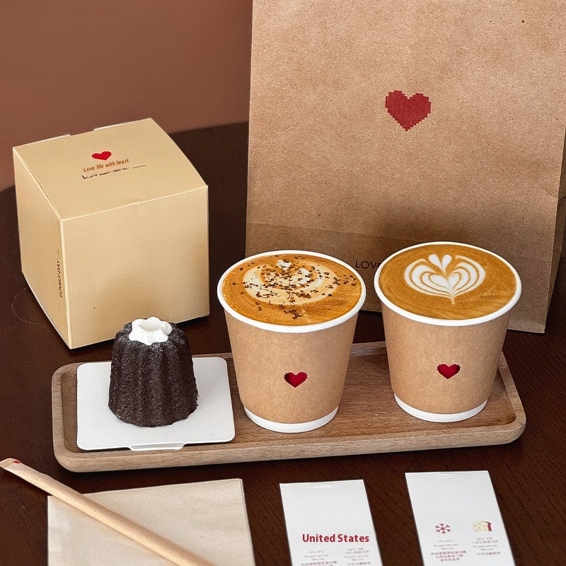 Kraft Paper Coffee Cup Manufacturer - OEM Internet Celebrity Single Wall Disposable
