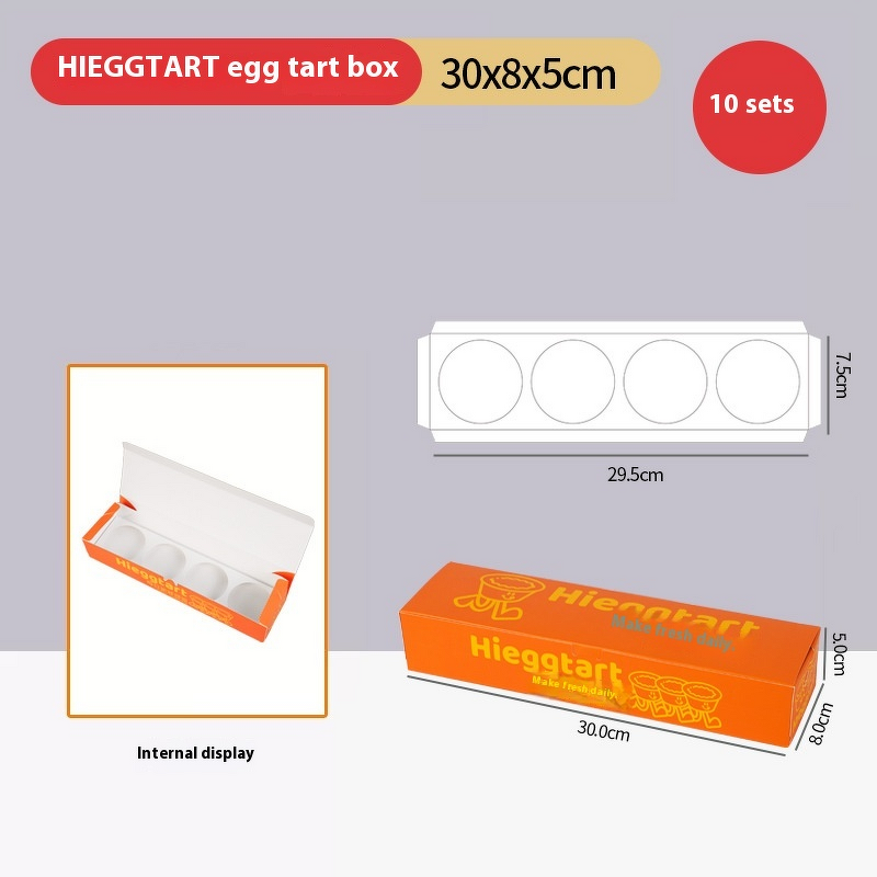 Disposable Takeout Box Manufacturer - OEM 4-Pack for Portuguese Egg Tart UV