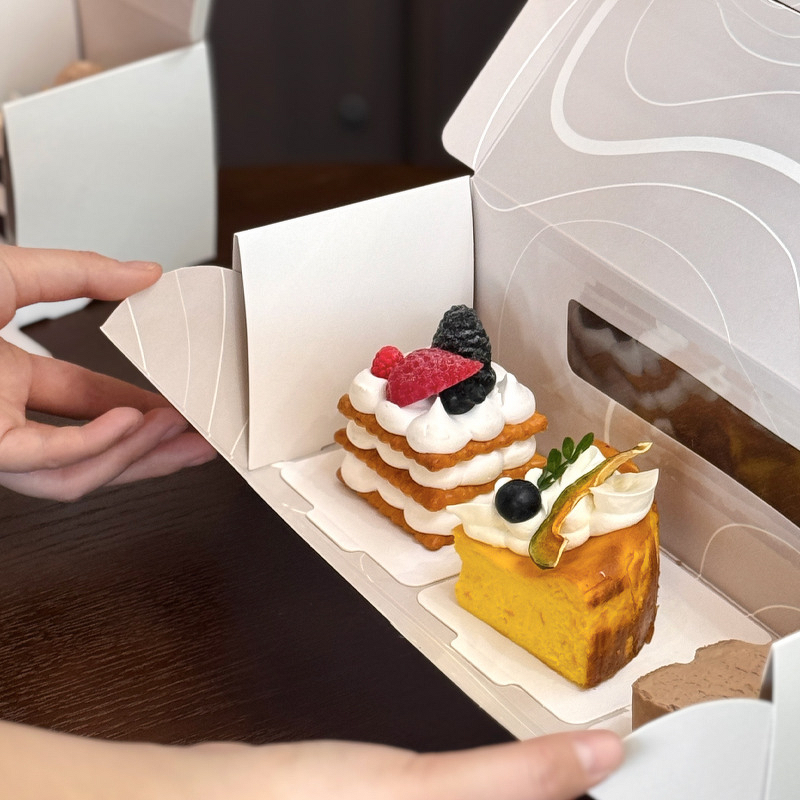 Silver Egg Tart Packaging Supplier - OEM Exquisite French Puff Dessert Folders