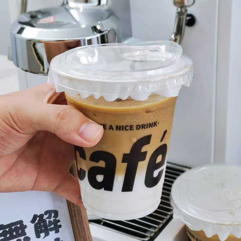 Clear Plastic Cup Manufacturer - OEM Custom Printed Single Wall Cup Lid 12-24oz