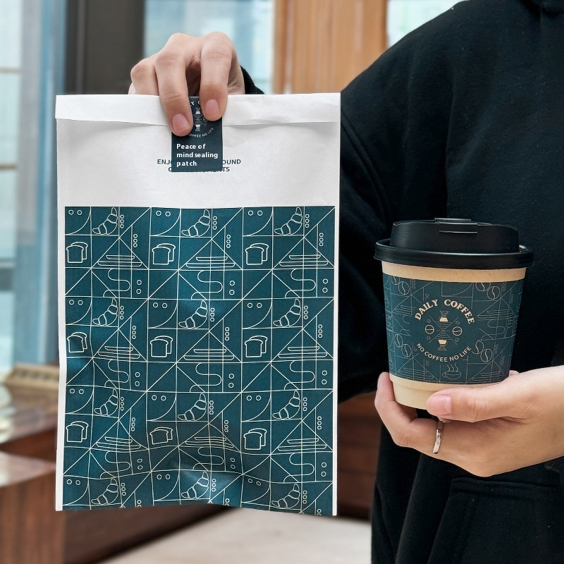 Kraft Paper Bag Supplier - OEM Commercial for Bread Pizza Self-Adhesive Sealing